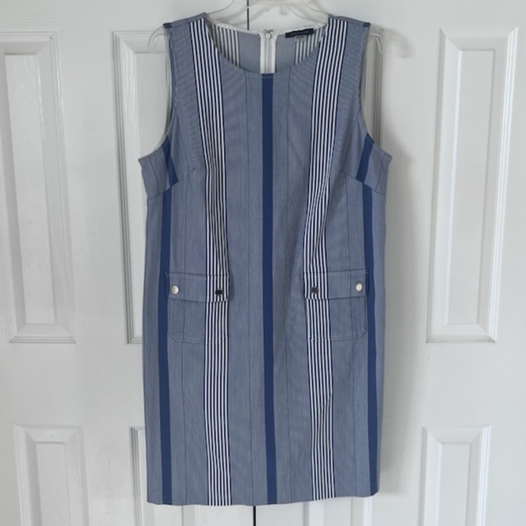 Tommy Hilfiger Blue and White Striped Dress 14 - Picture 1 of 6